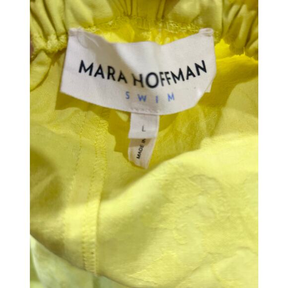 Mara Hoffman Swim Braided Tie Belted Highlighter Yellow Summer Dress Sz L - Picture 8 of 8